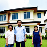 부동산 시장 사이클  사회경제적 요인 탐구 - Modern Family Home in a Developing Suburb**

"A fully clothed family of four stands in front of a mo...